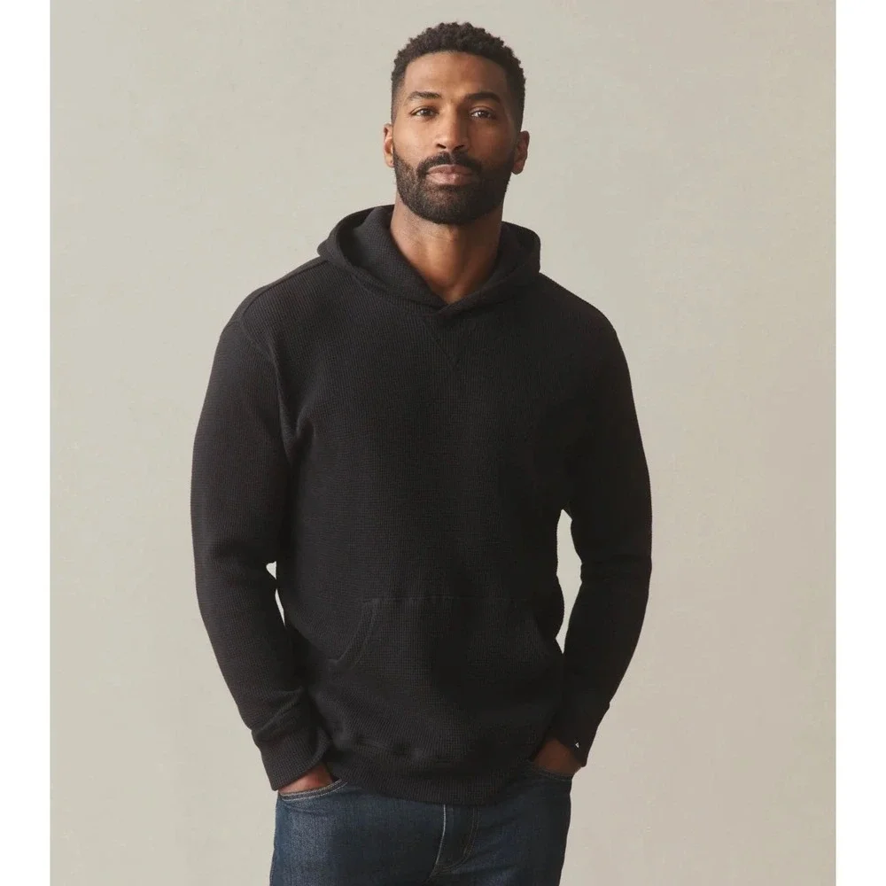 NWOT‎ American Giant Mens Summit Waffle Pullover Hoodie S Black